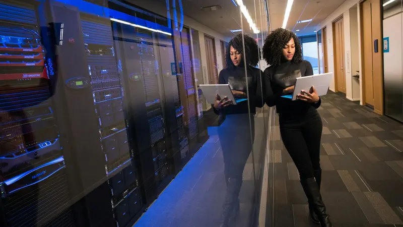 A server room corridor